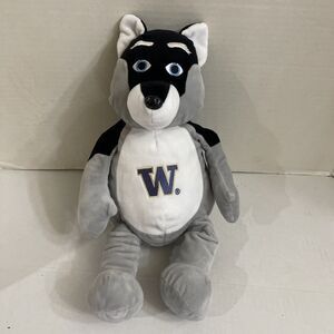 Washington Huskies Mascot Plush Toy Stuffed Animal UW Huskies NCAA Football 15”